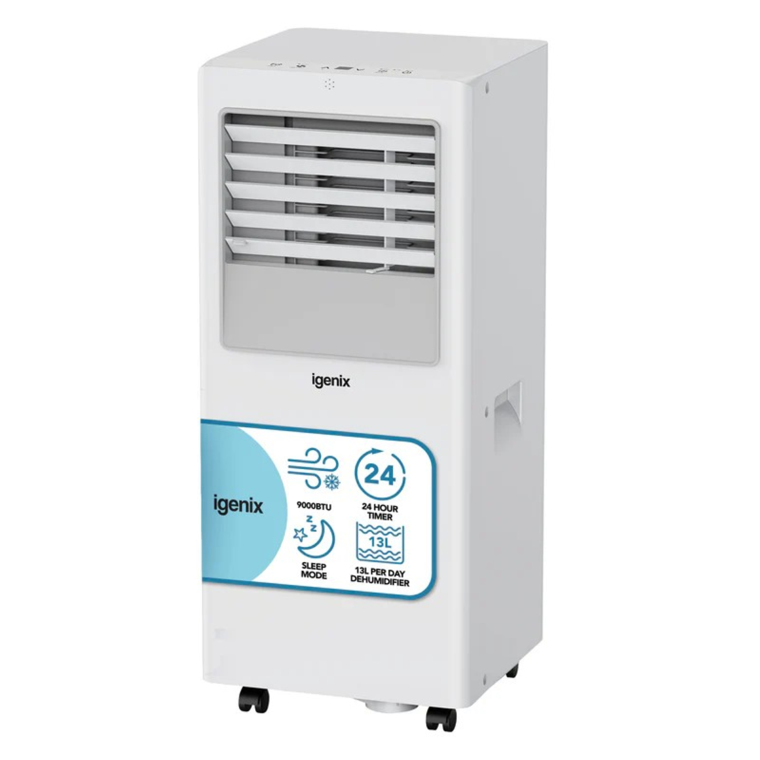 IGENIX IGAC01009W 9000 BTU 3-In-1 Portable Air Conditioner - White full image